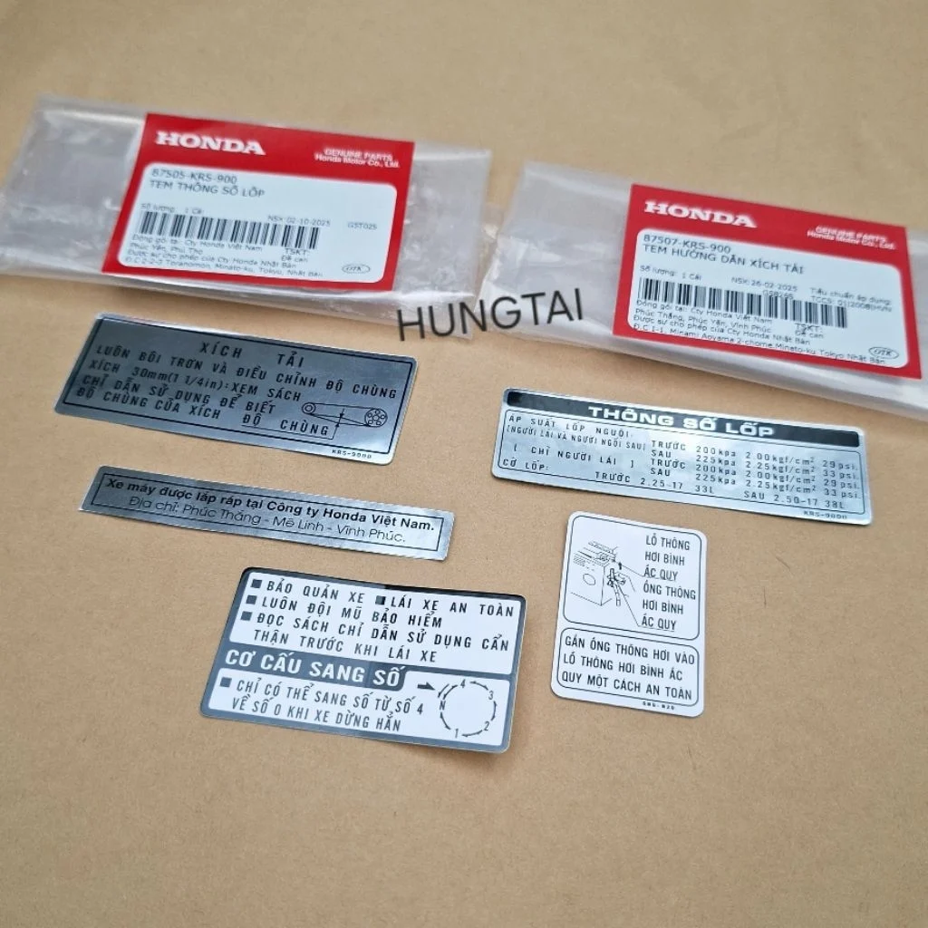 Bộ 5 tem dán thông số xe WAVE ALPHA, ZX đời đầu zin Honda - Ảnh 5