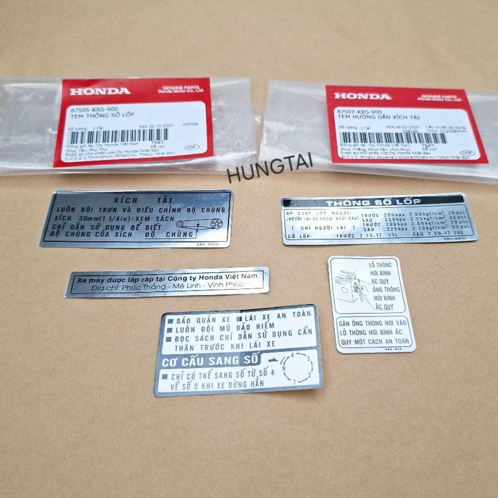 Bộ 5 tem dán thông số xe WAVE ALPHA, ZX đời đầu zin Honda - Ảnh 6