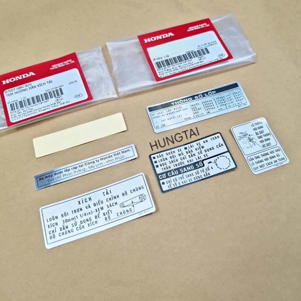 Bộ 6 tem dán thông số xe FUTURE 1 đời đầu zin Honda