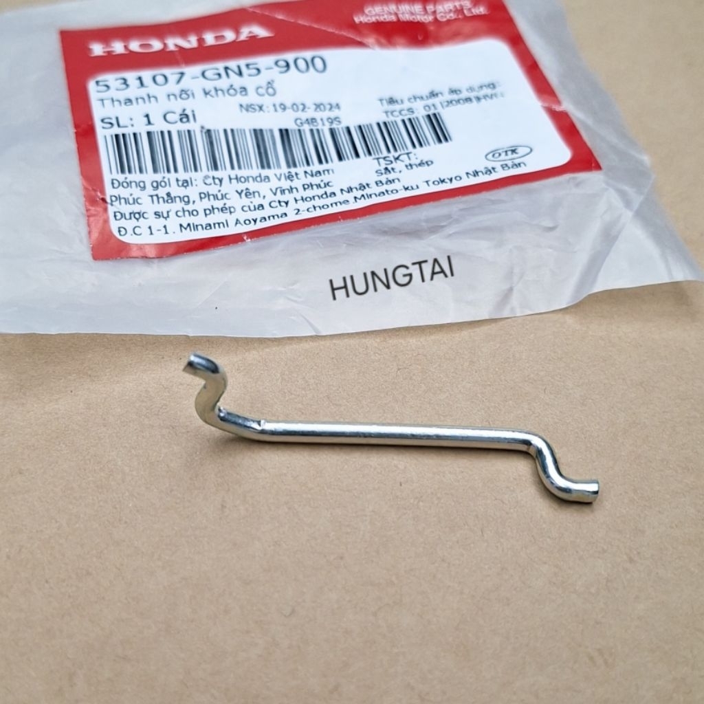 Thanh đẩy nối chốt khóa cổ xe DREAM.... zin Honda 53107-GN5-900 - Ảnh 2