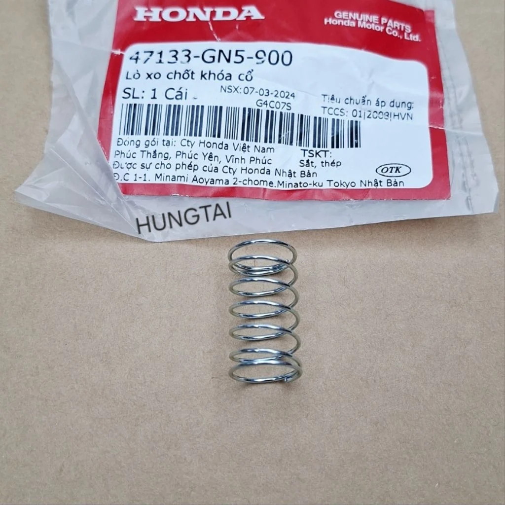 Lò xo chốt đẩy khóa cổ xe DREAM zin Honda 47133-GN5-900 - Ảnh 2