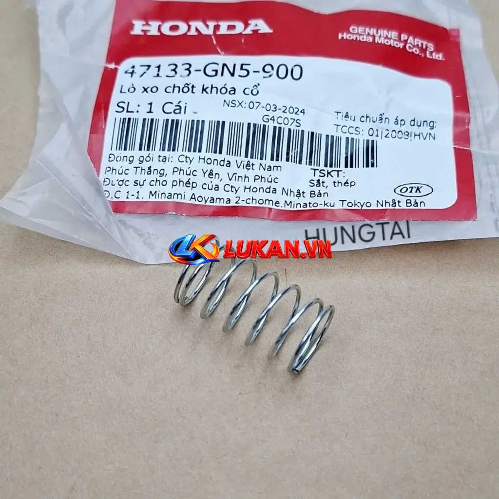 Lò xo chốt đẩy khóa cổ xe DREAM zin Honda 47133-GN5-900