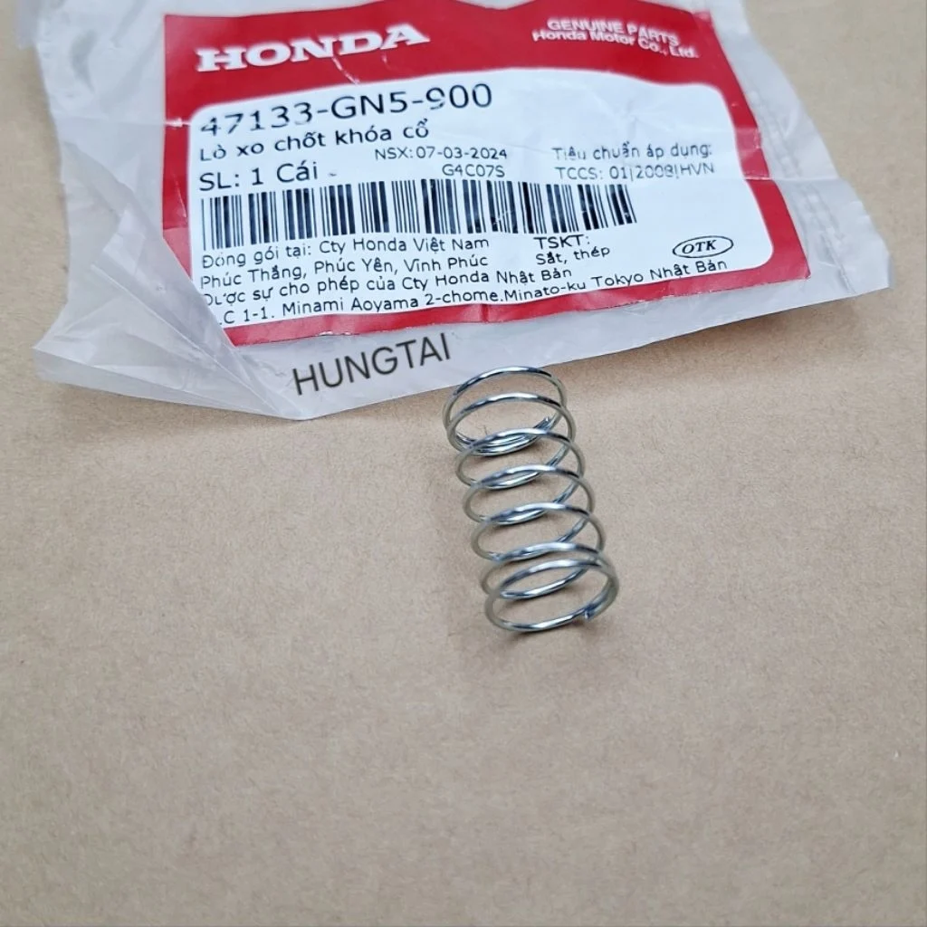 Lò xo chốt đẩy khóa cổ xe DREAM zin Honda 47133-GN5-900 - Ảnh 3