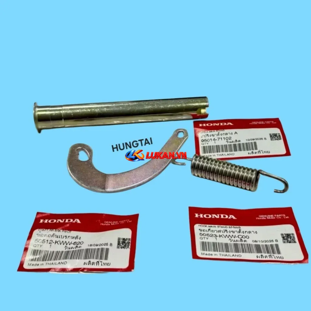 Bộ 3 móc lò xo, cốt chân chống đứng WAVE S110, RSX, BLADE, ALPHA 110... zin - Ảnh 2