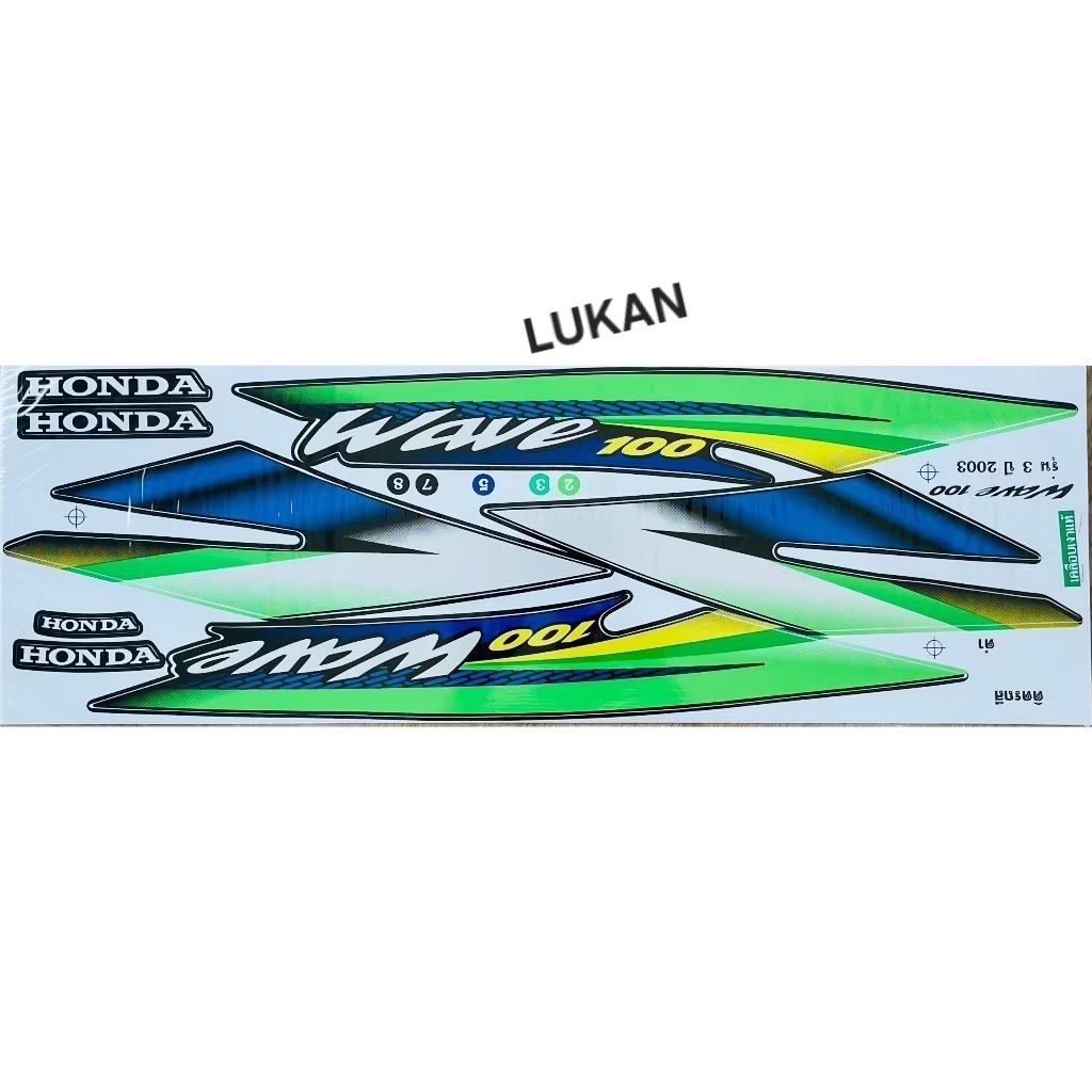 Bộ tem xe WAVE Thái 100.... Xanh lá - Ảnh 5
