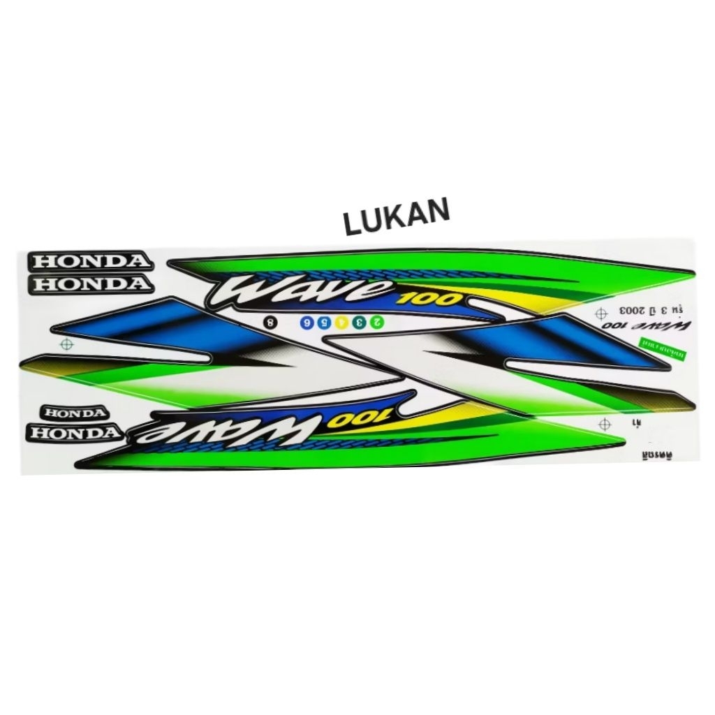 Bộ tem xe WAVE Thái 100.... Xanh lá - Ảnh 3