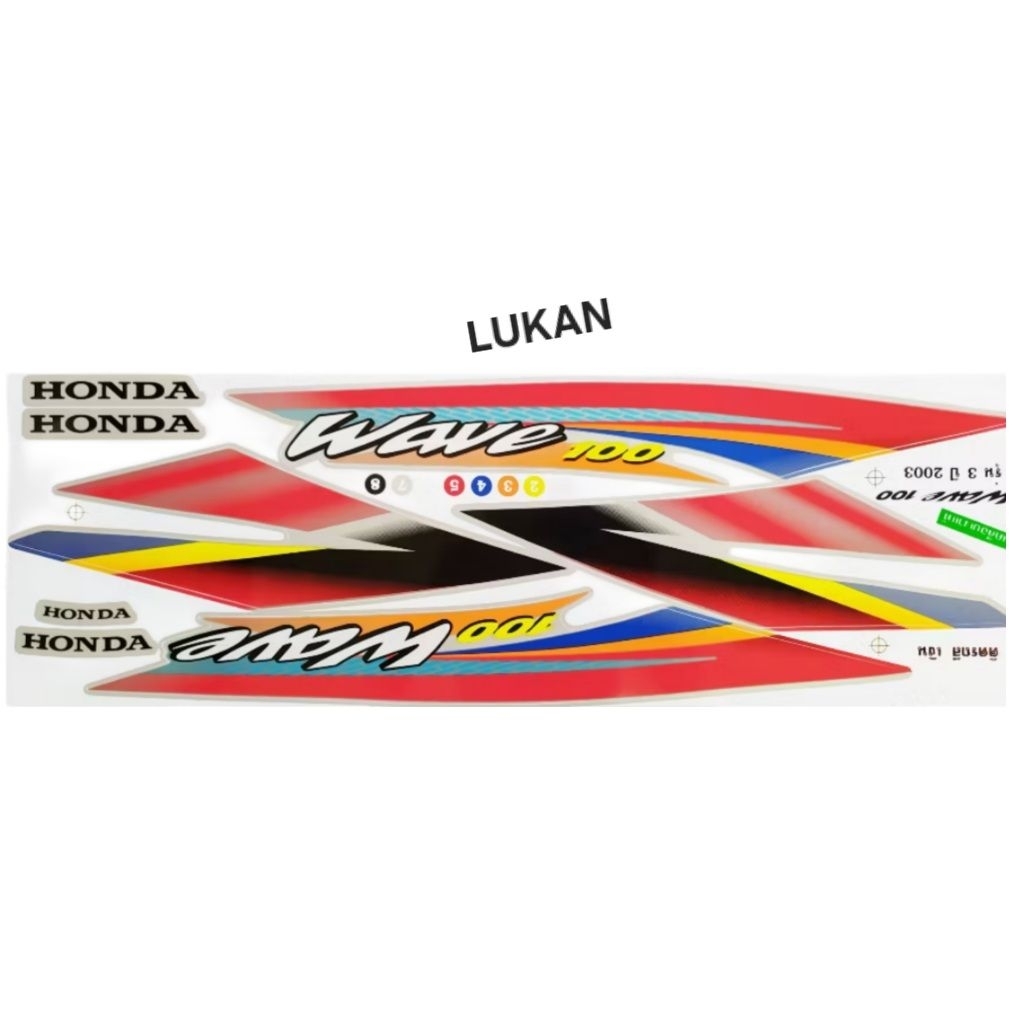 Bộ tem dán xe WAVE Thái 100... Đỏ - Ảnh 4
