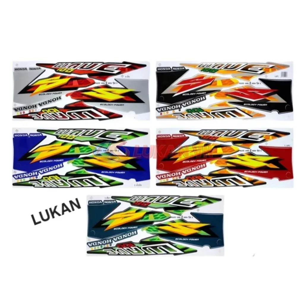 Bộ tem lửa xe WAVE Thái 100... Xám đỏ - Ảnh 3