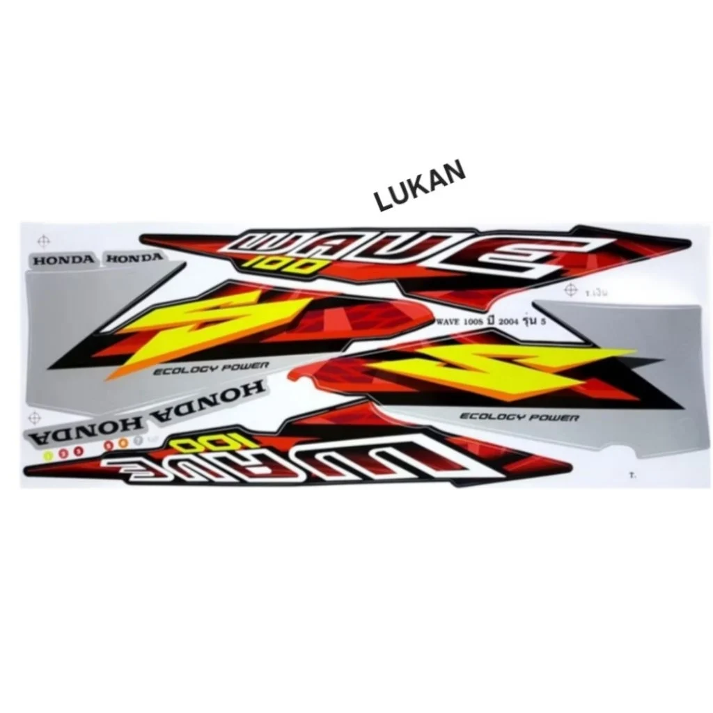 Bộ tem lửa xe WAVE Thái 100... Xám đỏ - Ảnh 4