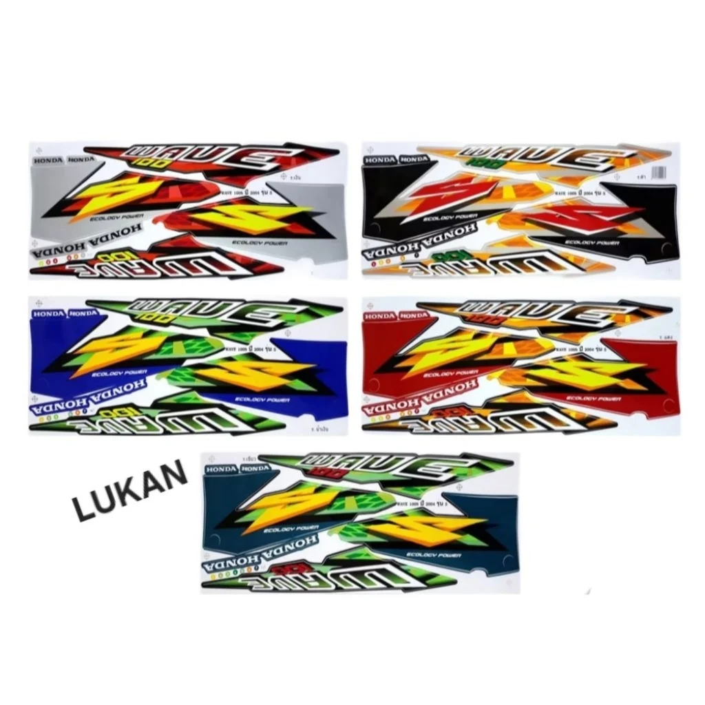 Bộ tem lửa xe WAVE Thái 100.... Cam - Ảnh 2