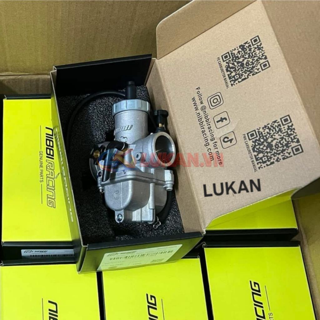 Bình xăng con bông mai NIBBI ga tròn DREAM, WAVE, FUTURE... chế hòa khí 24, 26, 28, 30mm - Ảnh 8