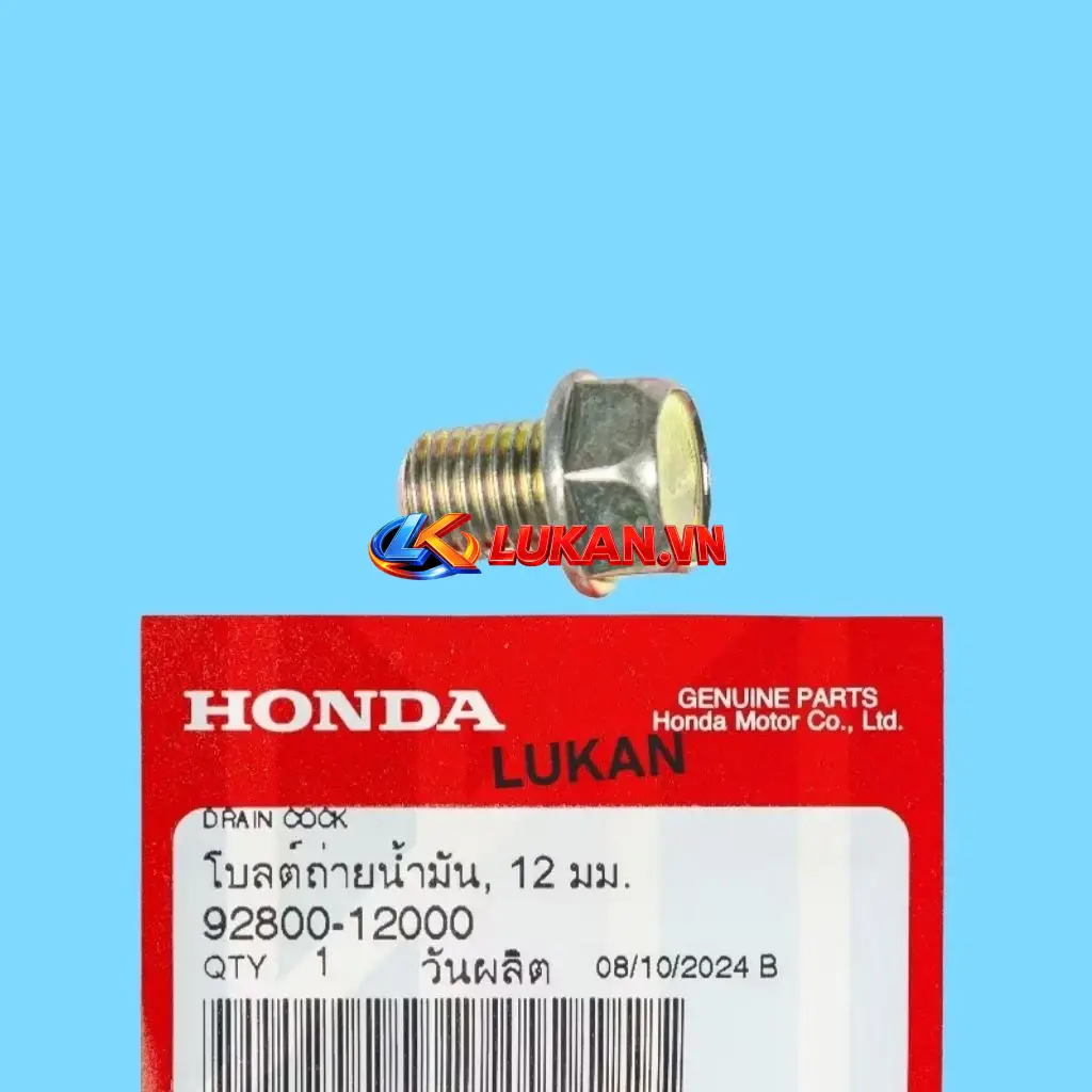 Ốc, bu lông xã dầu, nhớt xe DREAM, WAVE, FUTURE... 12mm zin Thái 92800-12000