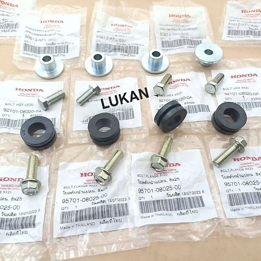Full bộ ốc gác chân máy giữa 2 tầng WAVE Thái, FUTURE 1, NEO 125... zin 50613-KFL-850 - Ảnh 2