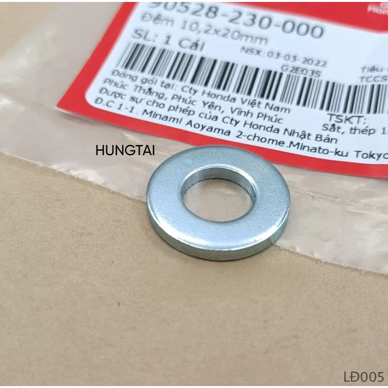 Đệm, lông đền phuộc giảm xóc sau trong DREAM, WAVE, FUTURE... 10,2x20mm zin 90528-230-000 - Ảnh 2