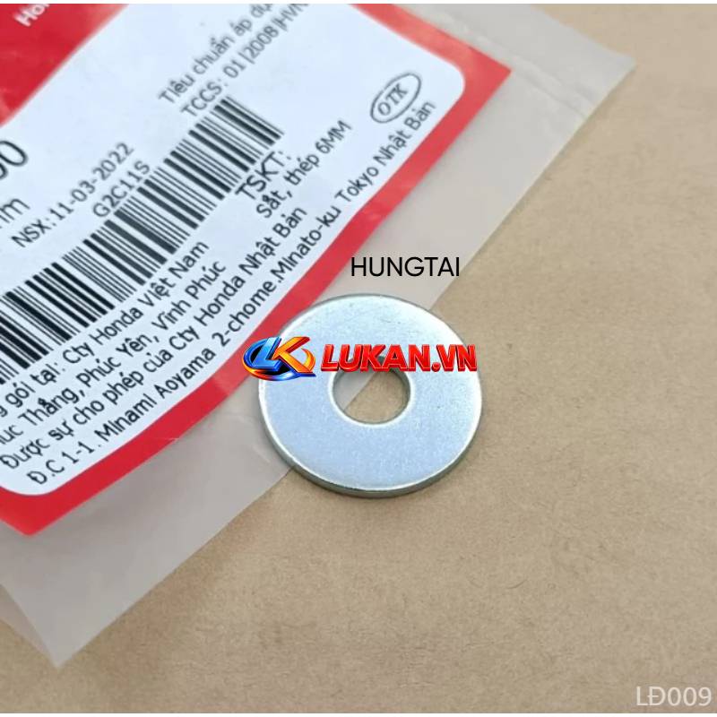Lông đền, Đệm phẳng gắn nhựa treo đuôi xe DREAM... zin 6mm 94103-06000 - Ảnh 4