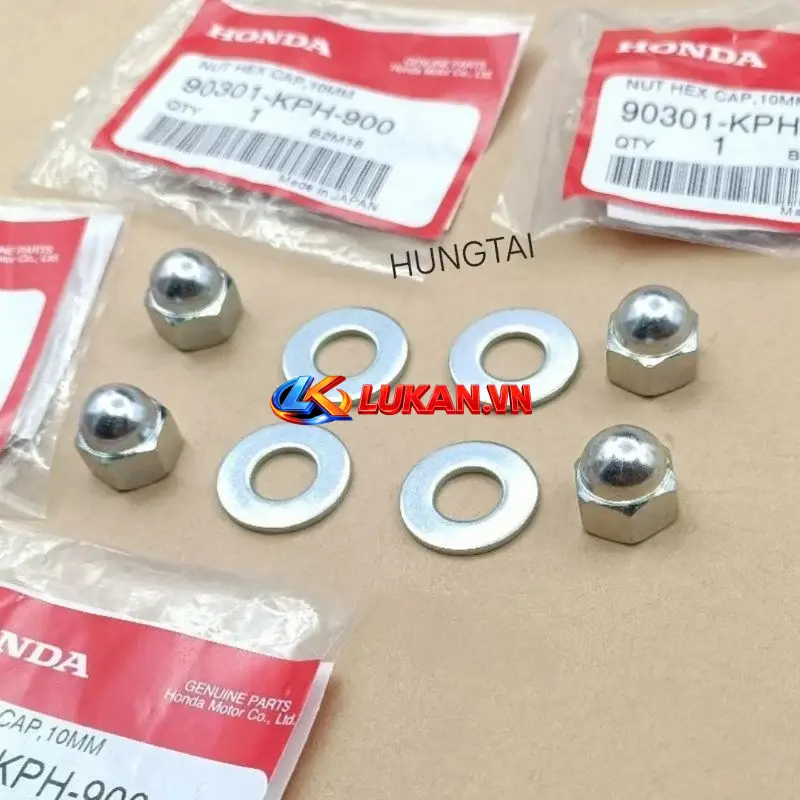 Bộ 4 ốc tán, lông đền bắt phuộc sau DREAM, WAVE, FUTURE... zin Honda Nhật 90301-KPH-900