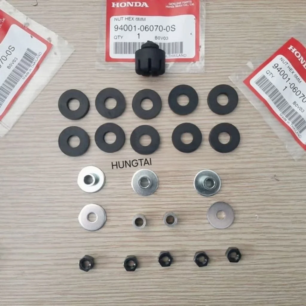 Bộ ốc đệm cao su bản lề yên WAVE Thái, ALPHA, FUTURE 1... zin Honda - Ảnh 2
