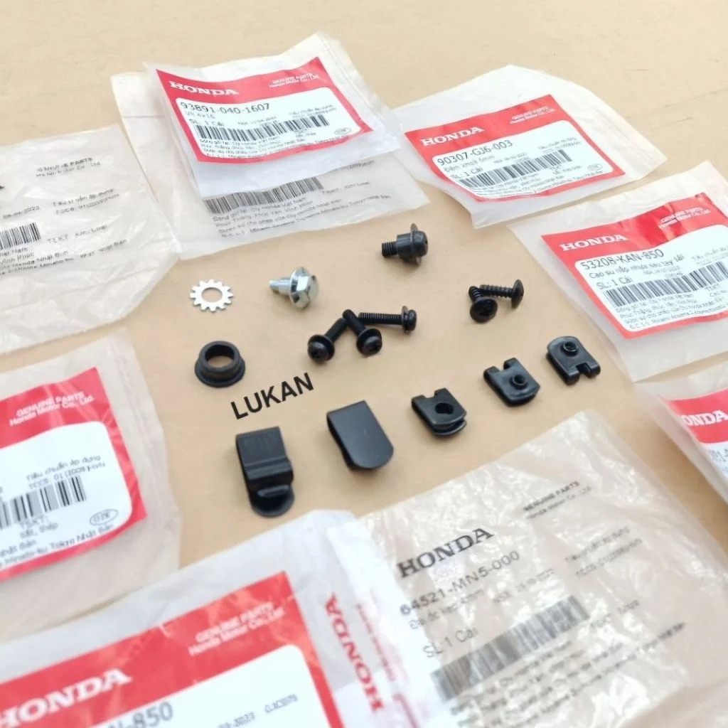 Bộ ốc, vít kẹp nhựa võ đầu đèn WAVE Thái, ALPHA, ZX.... zin Honda - Ảnh 2