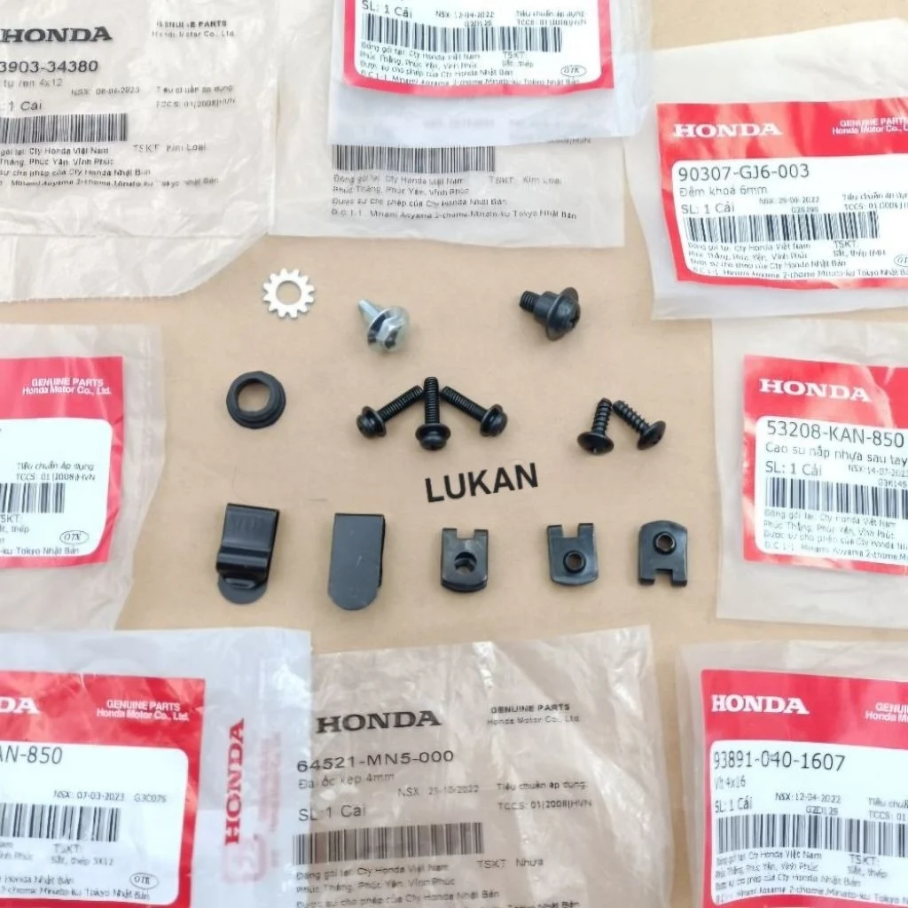 Bộ ốc, vít kẹp nhựa võ đầu đèn WAVE Thái, ALPHA, ZX.... zin Honda - Ảnh 4