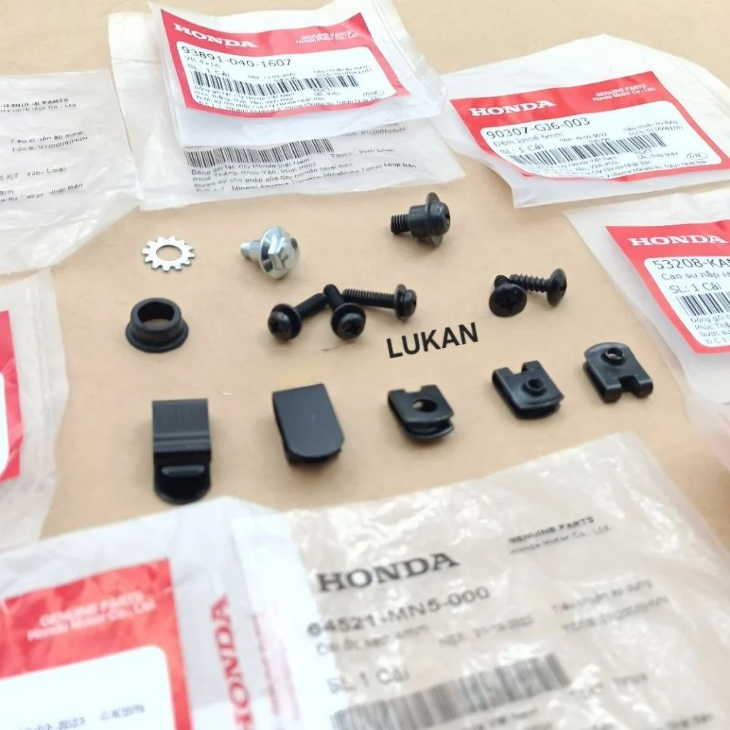 Bộ ốc, vít kẹp nhựa võ đầu đèn WAVE Thái, ALPHA, ZX.... zin Honda - Ảnh 3