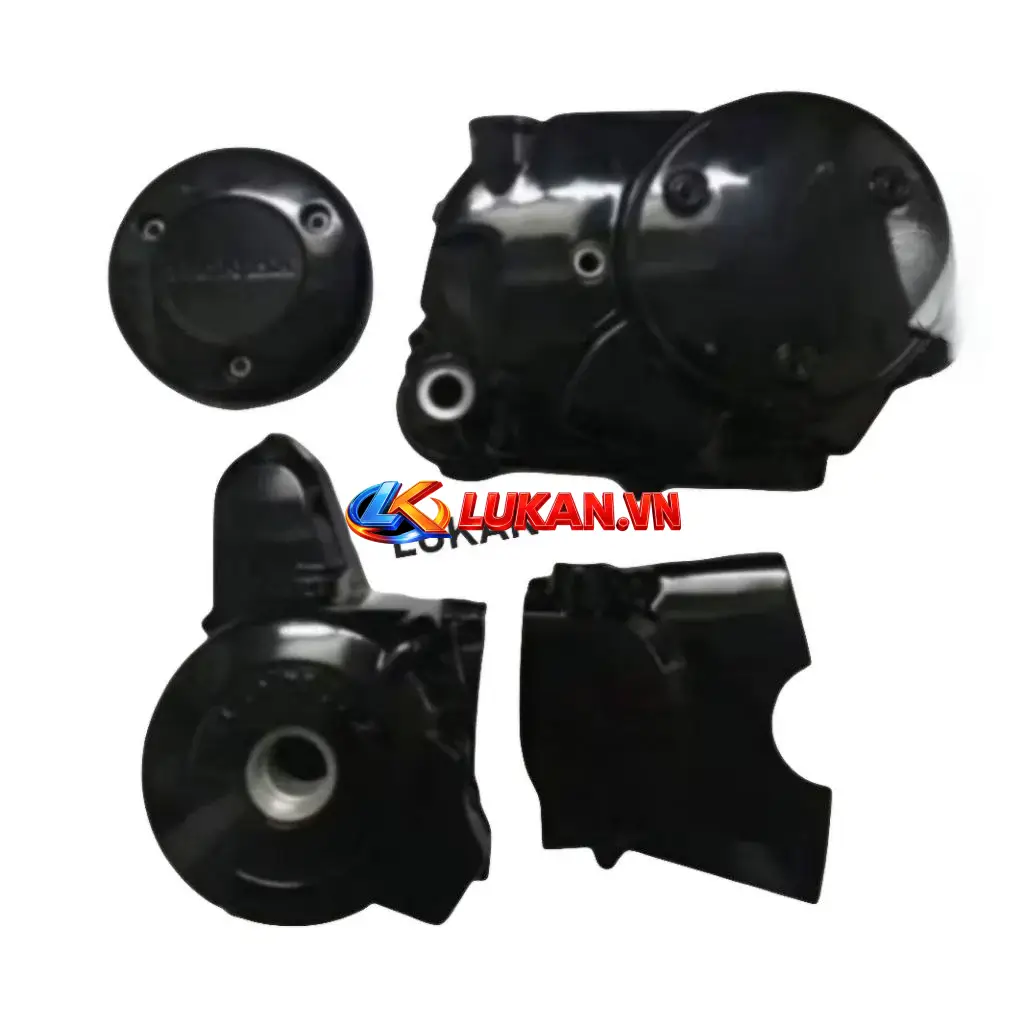 Bộ 4 nắp, ốp lốc máy xe WAVE Thái, ALPHA, A, RS... đen zin Honda