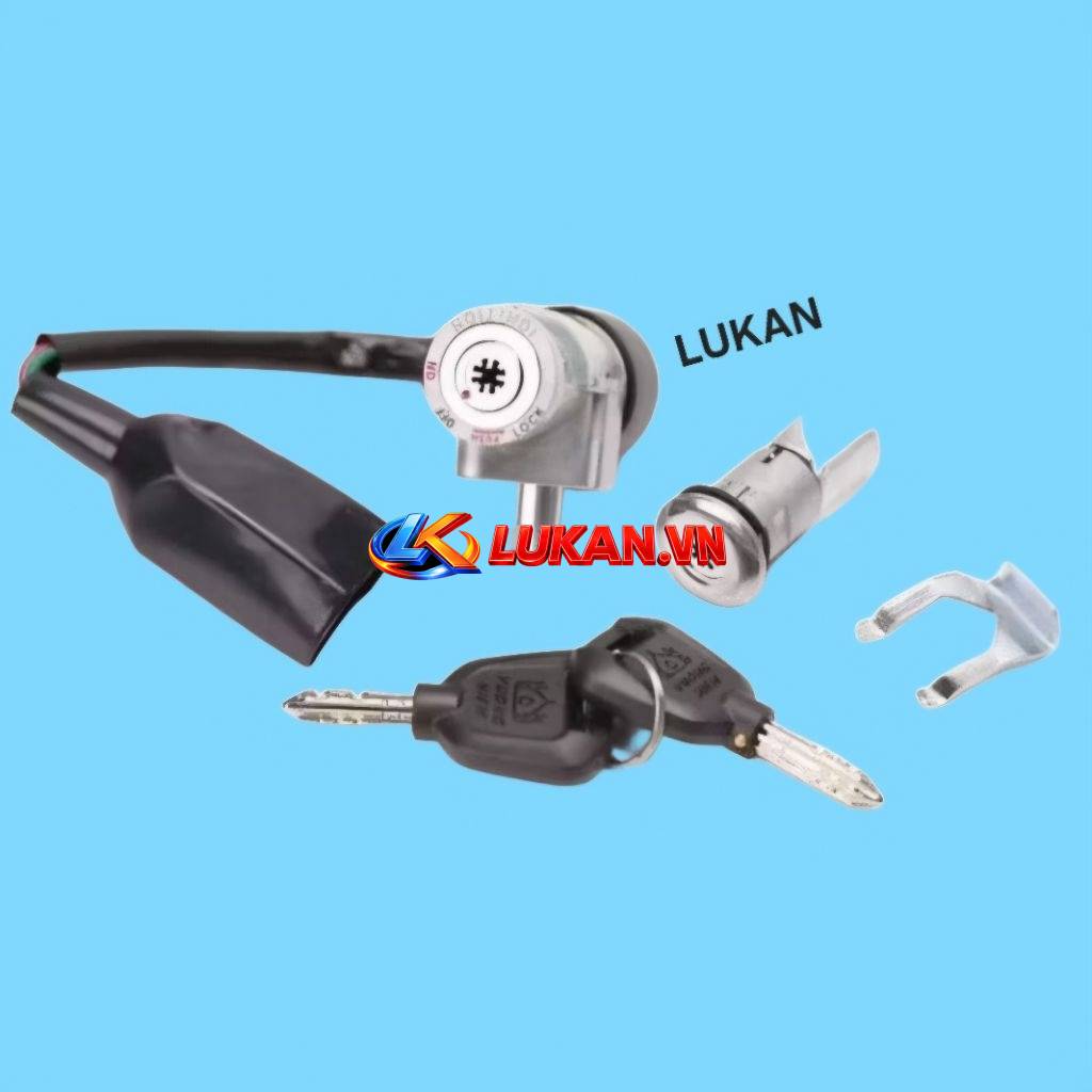 Bộ ổ khóa, công tắc điện 8 cạnh xe DREAM chống đoản