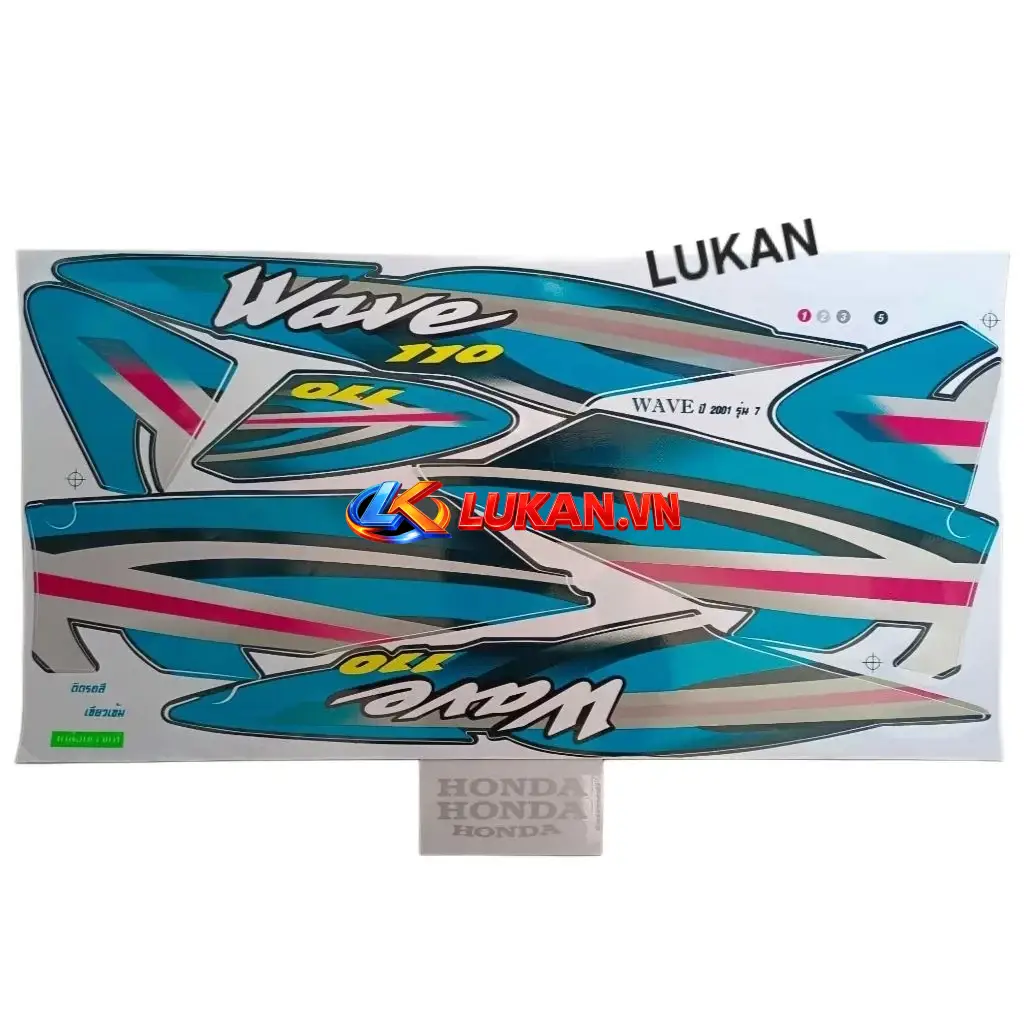 Bộ tem xe WAVE Thái 110 đời 2001... Xanh