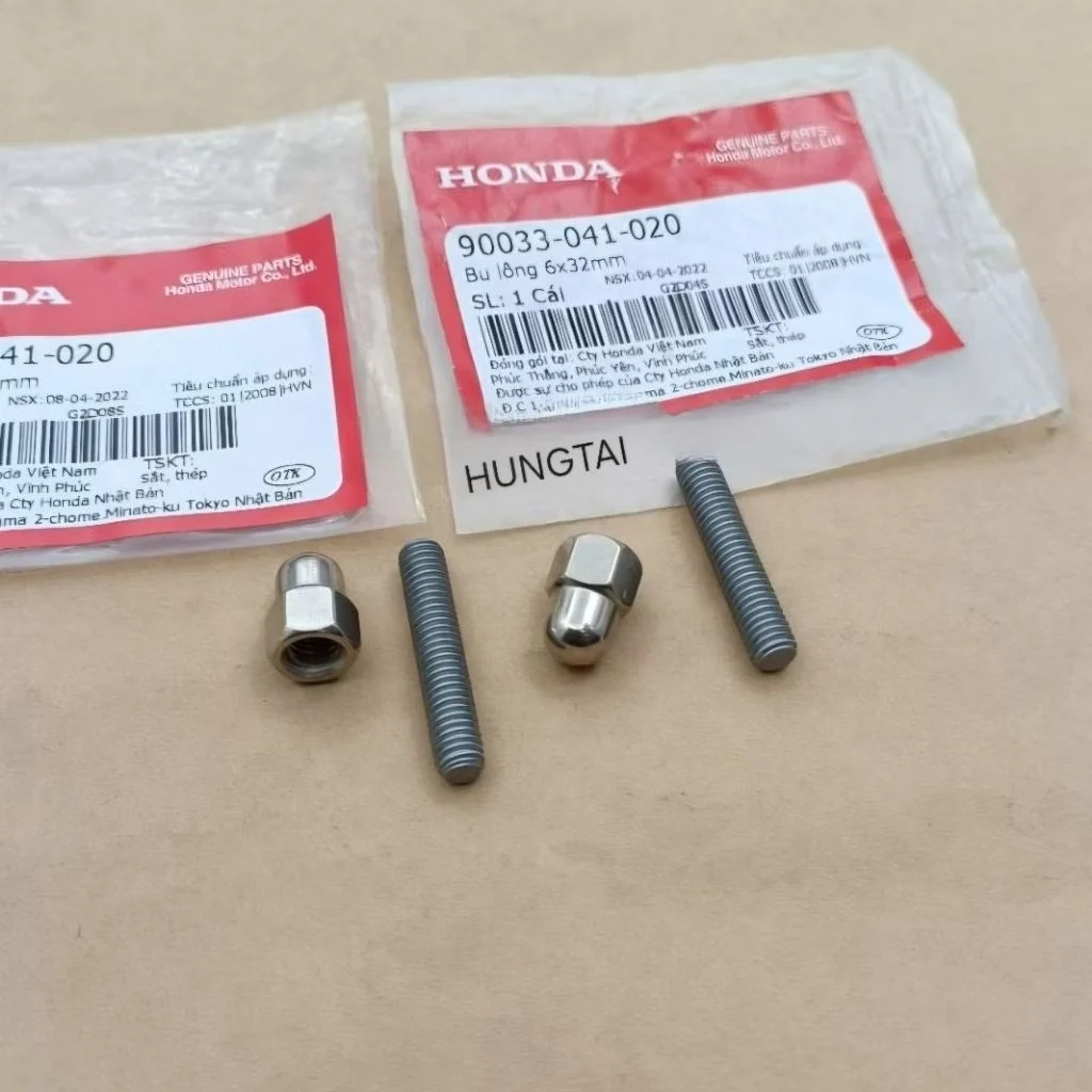 Bộ ốc ren gắn cổ pô xe DREAM, WAVE, FUTURE, CUB.... zin Honda 90033-041-020 - Ảnh 4