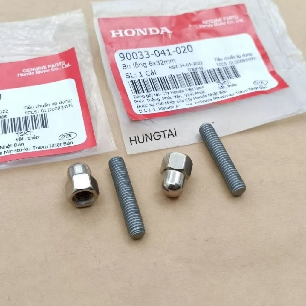 Bộ ốc ren gắn cổ pô xe DREAM, WAVE, FUTURE, CUB.... zin Honda 90033-041-020 - Ảnh 5